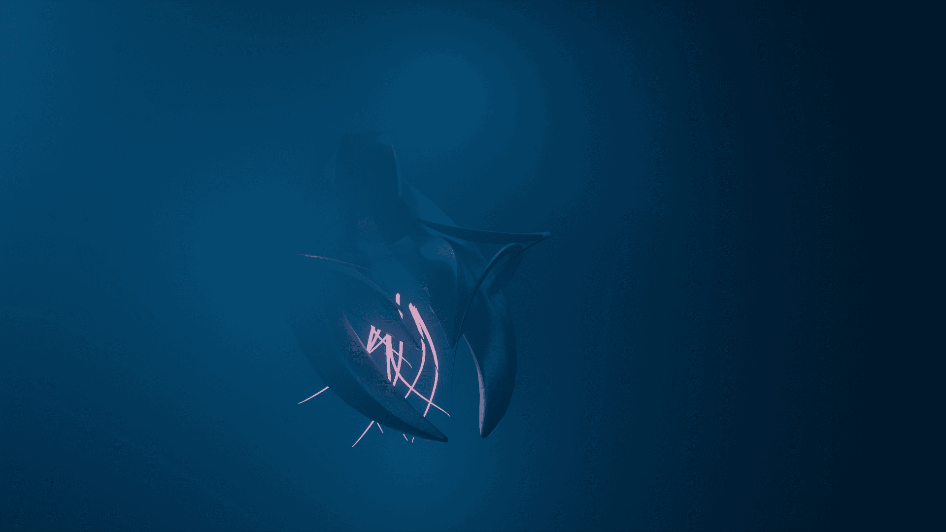 Biomechanical creature in the underwater world