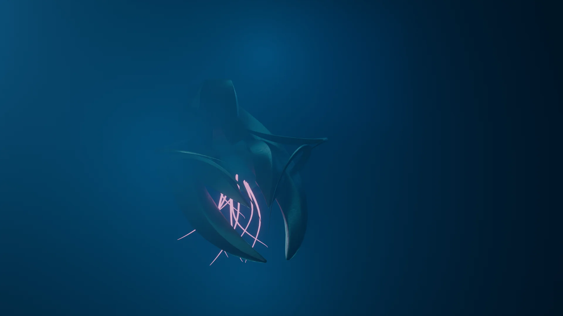 Biomechanical creature in the underwater world
